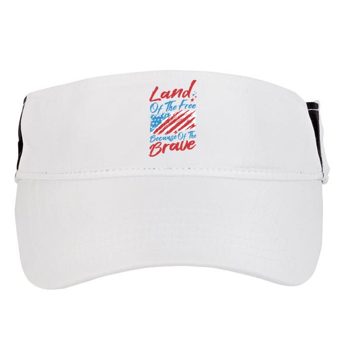 Land Of The Free Because Of The Brave American Flag Adult Drive Performance Visor