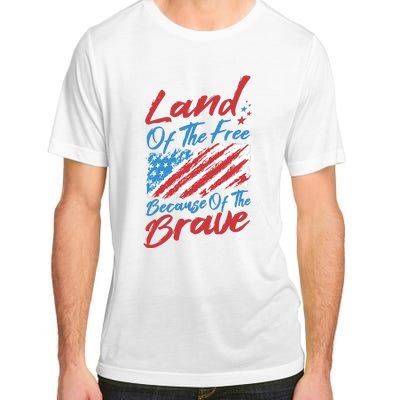 Land Of The Free Because Of The Brave American Flag Adult ChromaSoft Performance T-Shirt