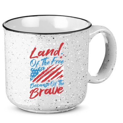 Land Of The Free Because Of The Brave American Flag 15oz Campfire Ceramic Mug