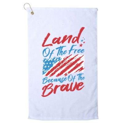 Land Of The Free Because Of The Brave American Flag Golf Towel