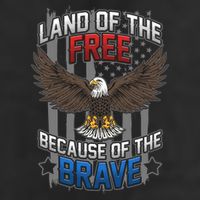 Land Of The Free Because Of The Brave July 4th Veteran's Day Gift 7 Panel Mesh Trucker Snapback Hat