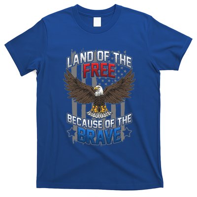 Land Of The Free Because Of The Brave July 4th Veteran's Day Gift T-Shirt