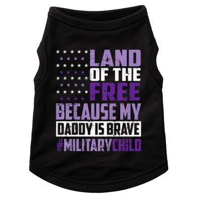 Land Of The Free Because My Daddy Is Brave Doggie Tank