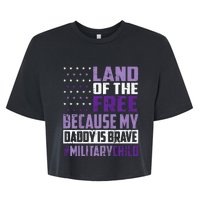 Land Of The Free Because My Daddy Is Brave Bella+Canvas Jersey Crop Tee