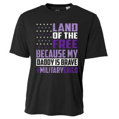 Land Of The Free Because My Daddy Is Brave Cooling Performance Crew T-Shirt