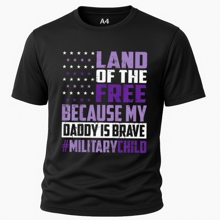 Land Of The Free Because My Daddy Is Brave Cooling Performance Crew T-Shirt