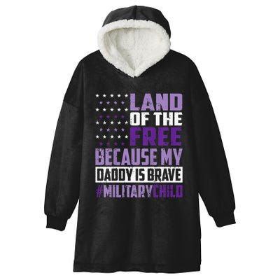 Land Of The Free Because My Daddy Is Brave Hooded Wearable Blanket