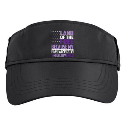 Land Of The Free Because My Daddy Is Brave Adult Drive Performance Visor