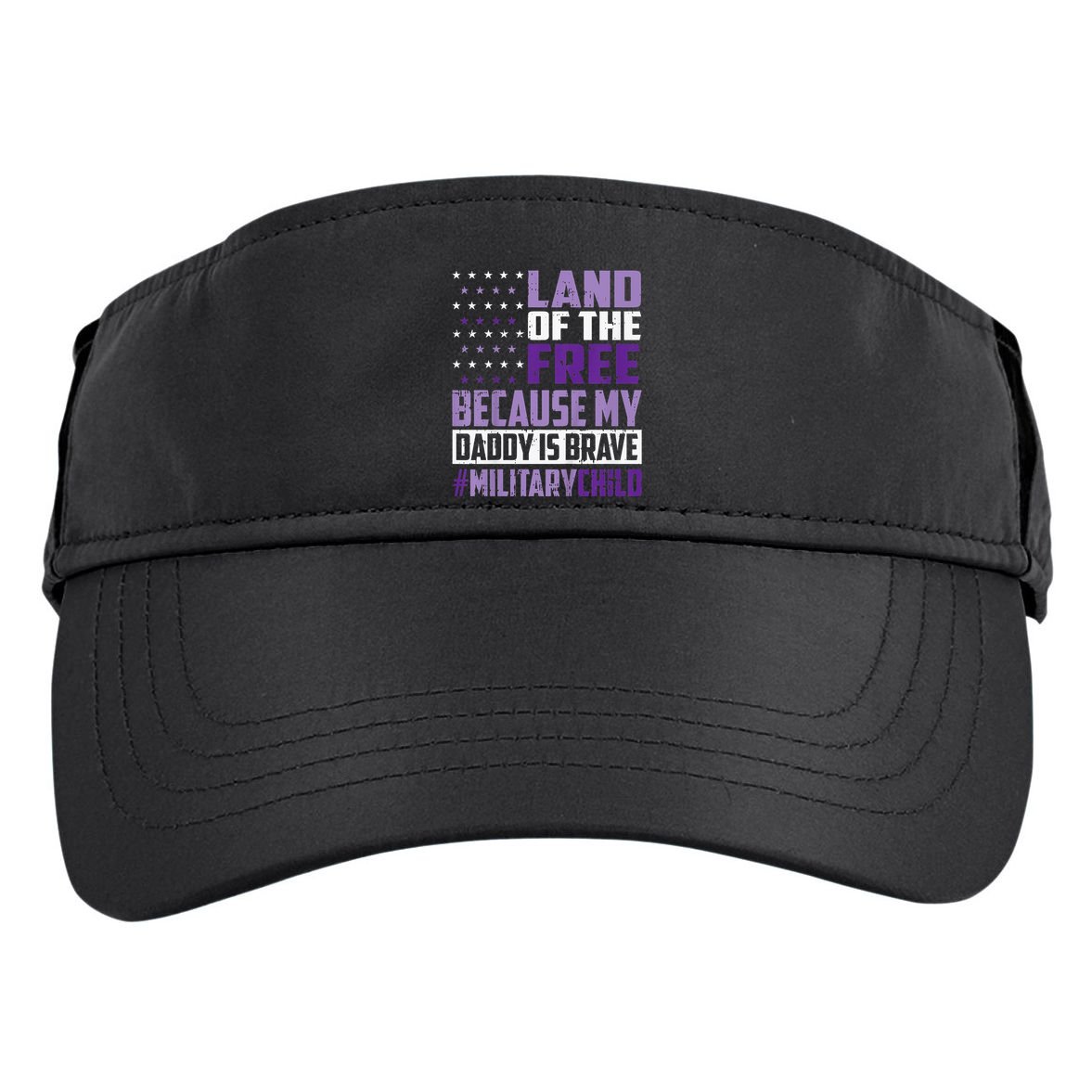 Land Of The Free Because My Daddy Is Brave Adult Drive Performance Visor