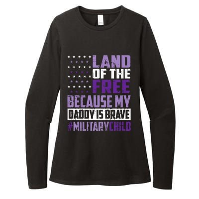 Land Of The Free Because My Daddy Is Brave Womens CVC Long Sleeve Shirt