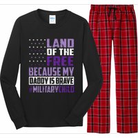 Land Of The Free Because My Daddy Is Brave Long Sleeve Pajama Set