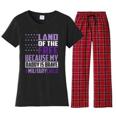 Land Of The Free Because My Daddy Is Brave Women's Flannel Pajama Set