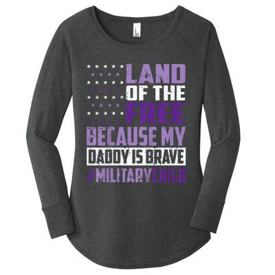 Land Of The Free Because My Daddy Is Brave Women's Perfect Tri Tunic Long Sleeve Shirt