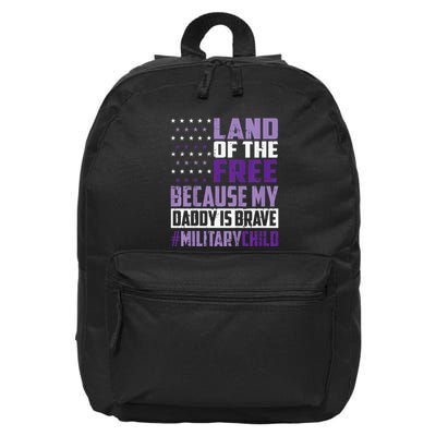 Land Of The Free Because My Daddy Is Brave 16 in Basic Backpack