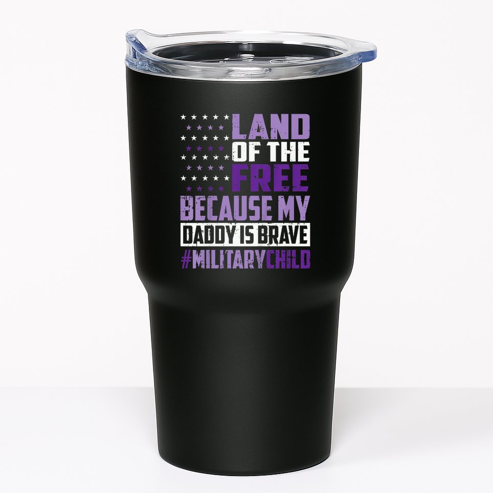 Land Of The Free Because My Daddy Is Brave Tumbler