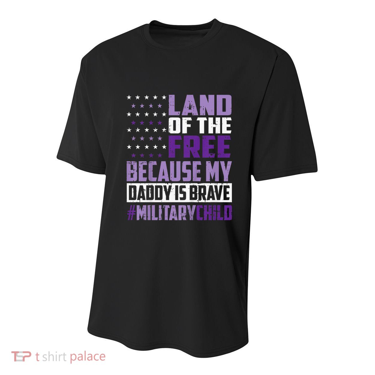 Land Of The Free Because My Daddy Is Brave Youth Performance Sprint T-Shirt