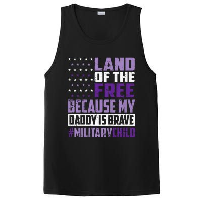 Land Of The Free Because My Daddy Is Brave PosiCharge Competitor Tank