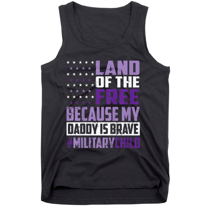 Land Of The Free Because My Daddy Is Brave Tank Top