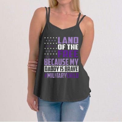 Land Of The Free Because My Daddy Is Brave Women's Strappy Tank