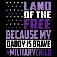 Land Of The Free Because My Daddy Is Brave Cropped Pullover Crew