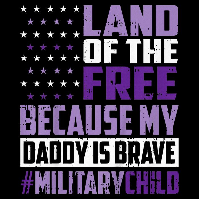 Land Of The Free Because My Daddy Is Brave Cropped Pullover Crew