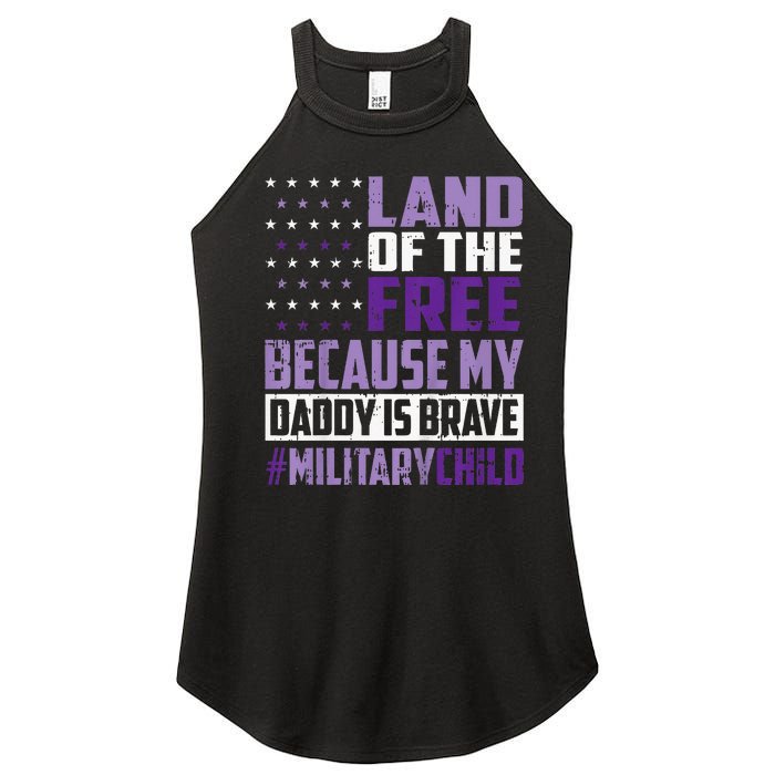 Land Of The Free Because My Daddy Is Brave Women's Perfect Tri Rocker Tank