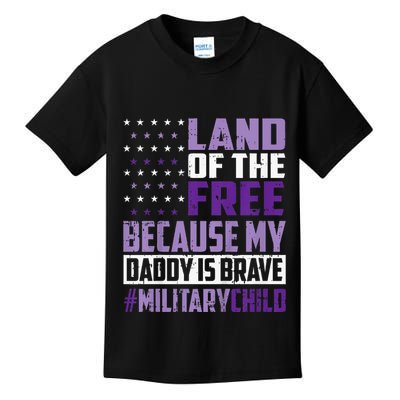 Land Of The Free Because My Daddy Is Brave Kids T-Shirt