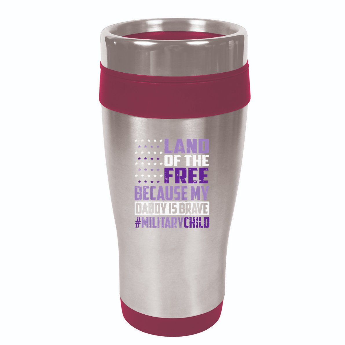 Land Of The Free Because My Daddy Is Brave 16oz Travel Tumbler