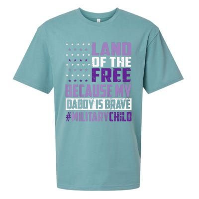 Land Of The Free Because My Daddy Is Brave Sueded Cloud Jersey T-Shirt