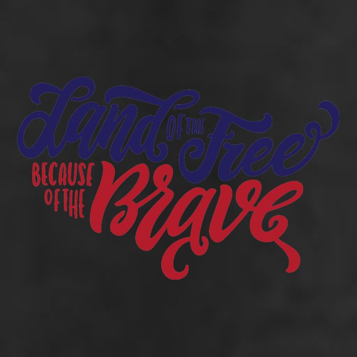 Land of the Free Because of the Brave 7 Panel Mesh Trucker Snapback Hat