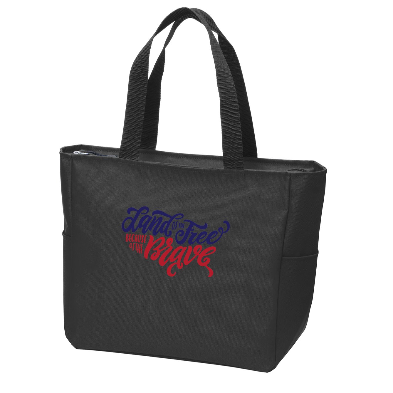 Land of the Free Because of the Brave Zip Tote Bag