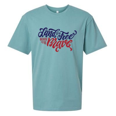 Land of the Free Because of the Brave Sueded Cloud Jersey T-Shirt