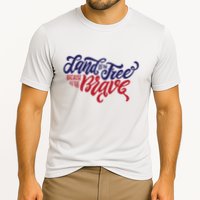 Land of the Free Because of the Brave Cooling Performance Crew T-Shirt