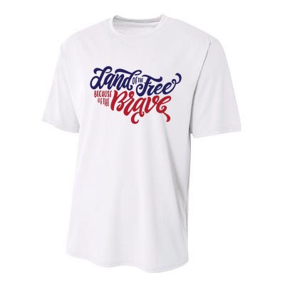 Land of the Free Because of the Brave Performance Sprint T-Shirt