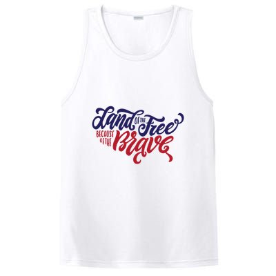Land of the Free Because of the Brave PosiCharge Competitor Tank