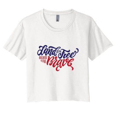 Land of the Free Because of the Brave Crop Top