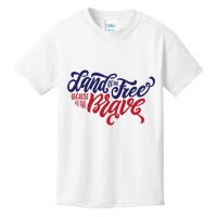 Land of the Free Because of the Brave Kids T-Shirt