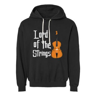 Lord Of The Strings Double Bass Musician Funny Orchestra Garment-Dyed Fleece Hoodie