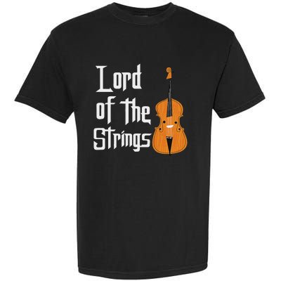 Lord Of The Strings Double Bass Musician Funny Orchestra Garment-Dyed Heavyweight T-Shirt