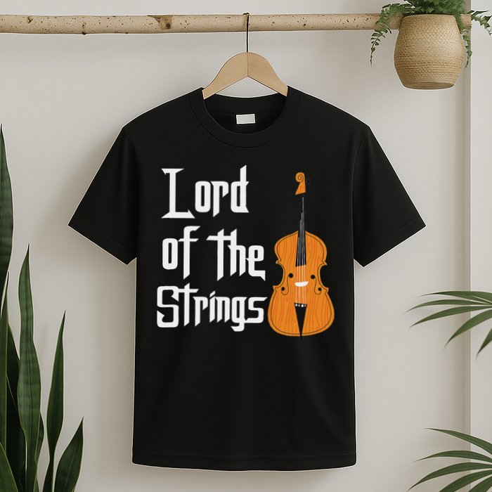 Lord Of The Strings Double Bass Musician Funny Orchestra T-Shirt