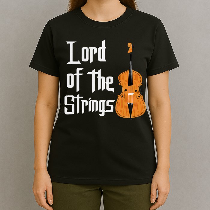 Lord Of The Strings Double Bass Musician Funny Orchestra T-Shirt
