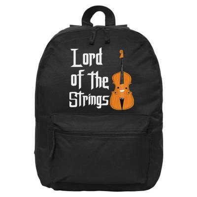 Lord Of The Strings Double Bass Musician Funny Orchestra 16 in Basic Backpack