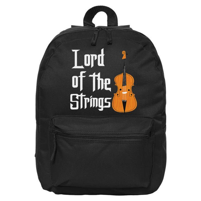 Lord Of The Strings Double Bass Musician Funny Orchestra 16 in Basic Backpack