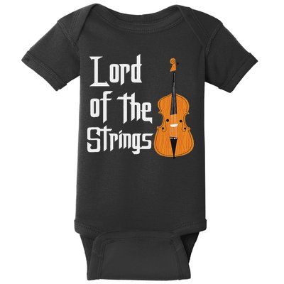 Lord Of The Strings Double Bass Musician Funny Orchestra Baby Bodysuit