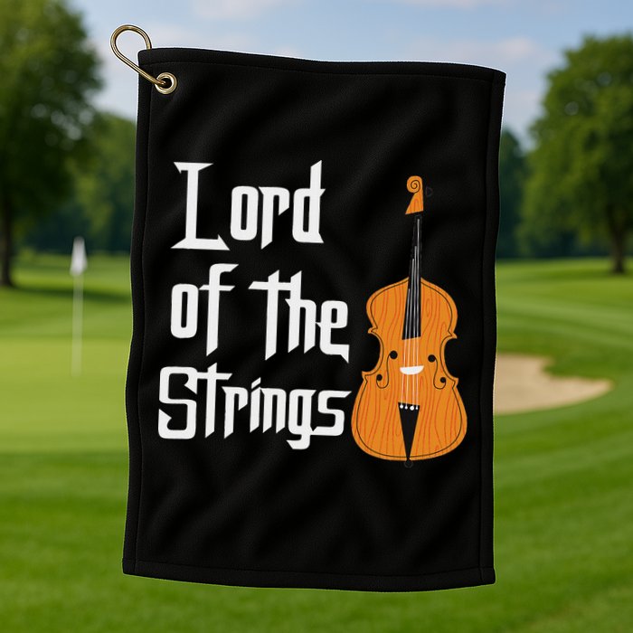 Lord Of The Strings Double Bass Musician Funny Orchestra Golf Towel