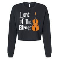 Lord Of The Strings Double Bass Musician Funny Orchestra Cropped Pullover Crew