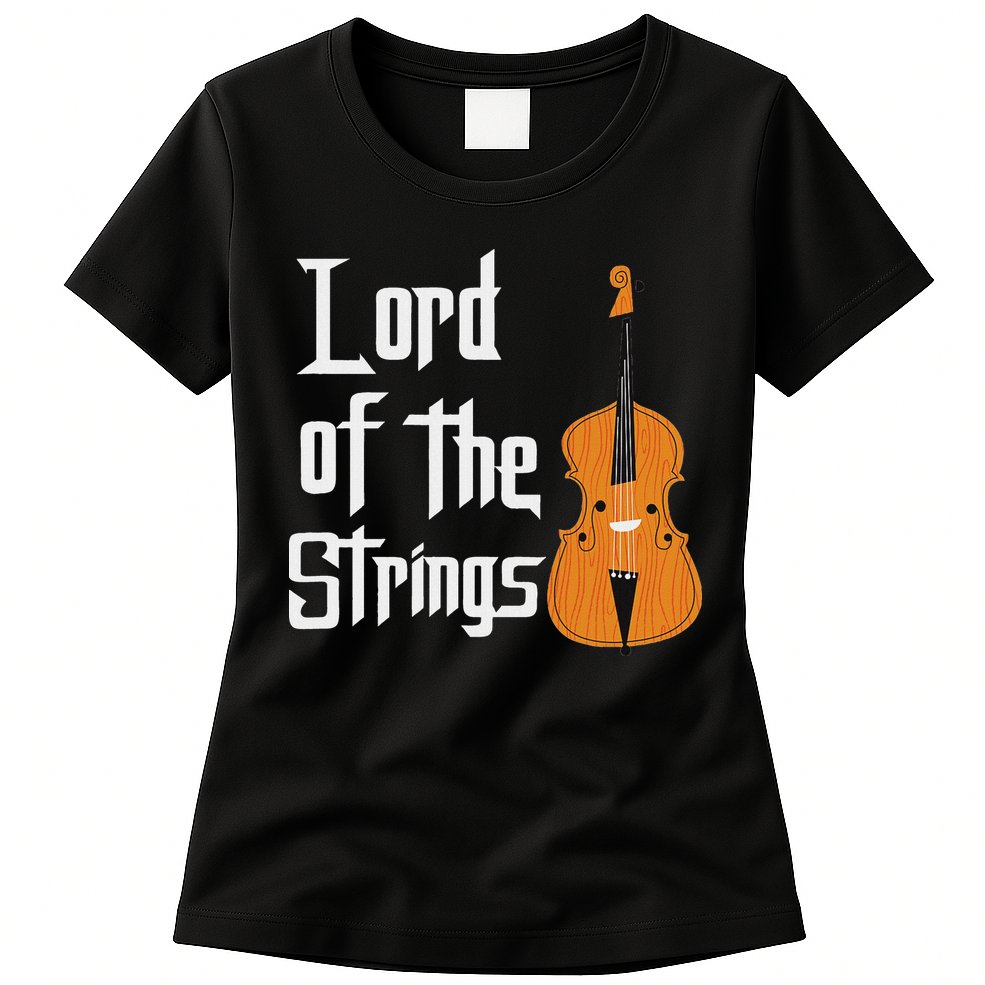 Lord Of The Strings Double Bass Musician Funny Orchestra Womens T-Shirt