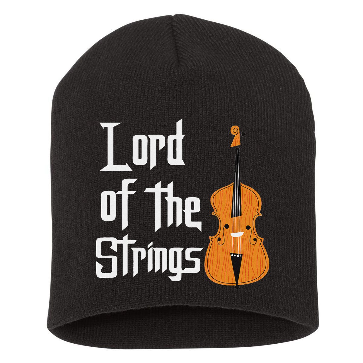 Lord Of The Strings Double Bass Musician Funny Orchestra Short Acrylic Beanie