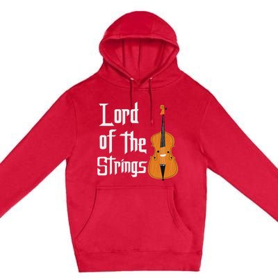 Lord Of The Strings Double Bass Musician Funny Orchestra Premium Pullover Hoodie