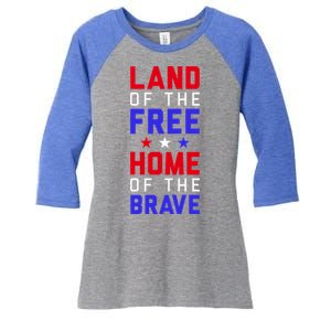 Land Of The Free Home Of The Brave Flag Patriotic Great Gift Women's Tri-Blend 3/4-Sleeve Raglan Shirt